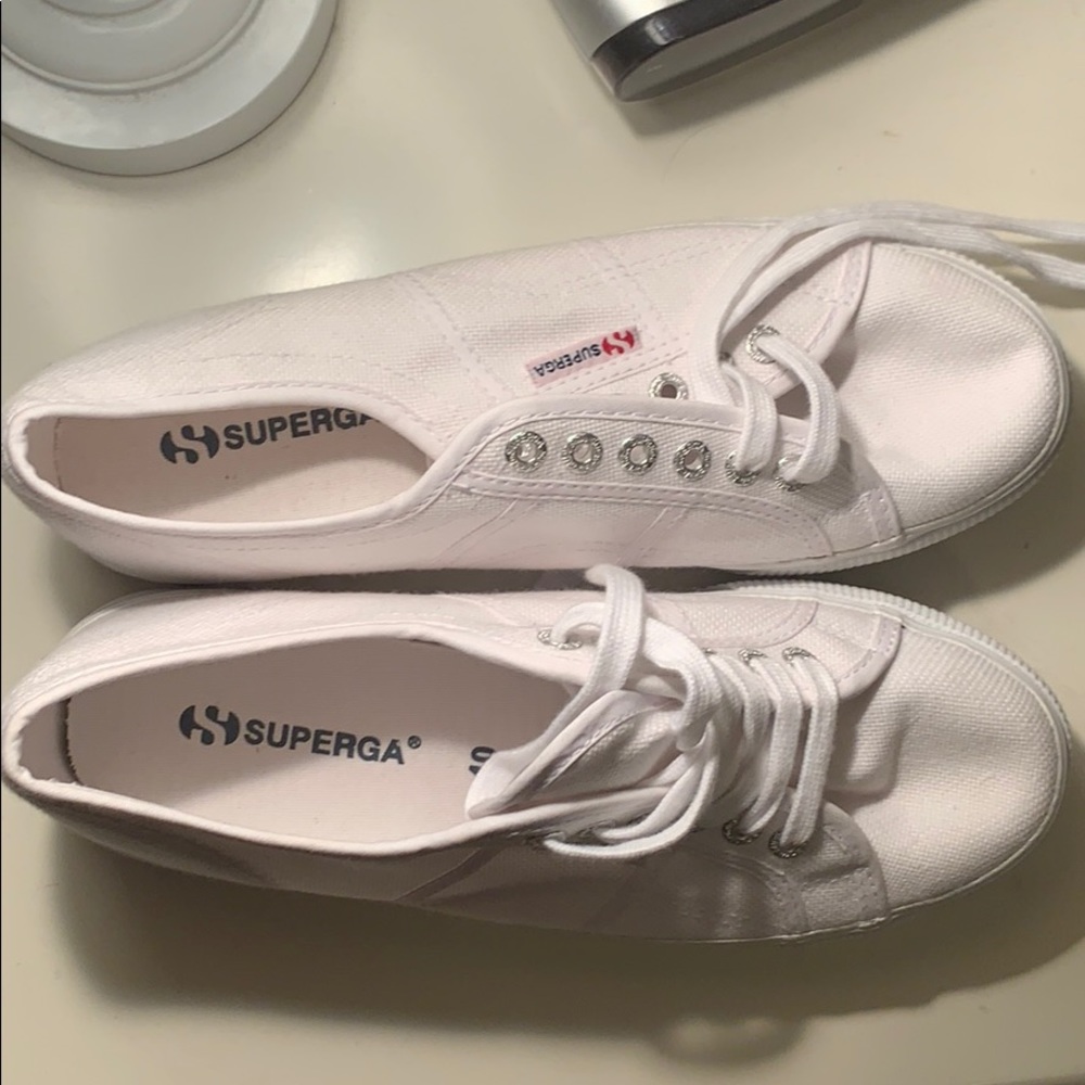 Superga White Platform Sneakers NEVER BEEN WORN